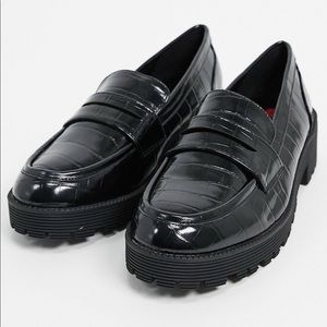 London Rebel Loafers 🆕 Chunky Black Style Sz10